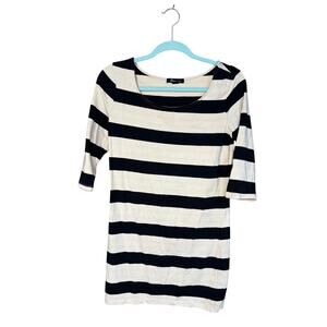 Forever 21 Women’s Size Large Mini Dress – Beige & Black Stripe